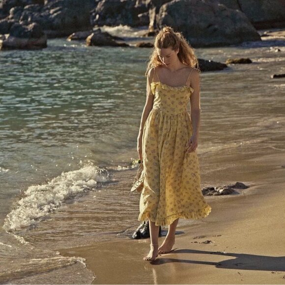 Doen Yellow Wendelin Midi Dress - Picture 5 of 13